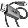 Acer Cavo USB C a HDMI 4K@60Hz, cavo Thunderbolt 4 3 Type C HDMI 2.0 compatibile con iPhone 16 Plus Pro Max 15 MacBook Pro Air Surface Pro 10 iPad Pro Air Galaxy S26 Ultra 4.5M