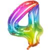 Folat Palloncino in alluminio Yummy Gummy Rainbow Numero 4-86 cm, Multicolore, 63244
