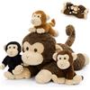 MorisMos Grande scimmietta di peluche XXL con bambino nella pancia, 45 cm, morbida scimmia di peluche, giocattolo come regalo di compleanno o Natale per bambini