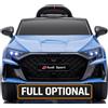 Mondial Toys Auto Elettrica per Bambini Audi RS3 Macchina con Licenza Ufficiale 12V Due Potenti Motori Telecomando Cintura di Sicurezza 3 Punti Porte Apribili Luci LED Musica MP3 (Blu)