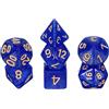 QUARKZMAN Set Di Dadi Poliedrici, 7 Pezzi Dadi In Acrilico Per Giochi Di Ruolo Accessori Da Tavolo, Blu Scuro Brillante