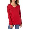 Amazon Essentials Maglione A Tunica Leggero A Maniche Lunghe Con Scollo A v (Disponibile In Taglie Forti) Donna, Rosso, XS