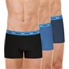 Athena - Set di 3 Boxer da Uomo 720 Elasticizzato in Cotone, Nero Cintura Blu/Blu Cintura Blu/Blu Navy Cintura Blu, XXXL