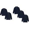Amazon Essentials Polo in Filato piqué a Maniche Lunghe Bambini e Ragazzi, Pacco da 5, Blu Marino, 4 Anni