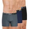 Athena - Set di 3 Boxer Lunghi da Uomo Sport Air Fit, Grigio/Marina/Nero - Cintura Nera, XL