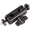 kwoifioy Braccio di estensione in alluminio con doppia testa a sfera rotante a 360 gradi, staffa di montaggio per action camera Mic Light Heavy Duty Quick Release Camera Clip