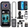 BOBLOV Mini fotocamera impermeabile, 128 GB indossabile fotocamera con touch screen intelligente, 7 ore di registrazione con dock di ricarica, clip magnetiche, custodia impermeabile fino a 33 FT per