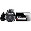 DIGNIFE Videocamera, 2.7K Video Camera Camcorder 3 0MP Digital Vlogging .0Inch Flip Screen Recorder With Microphone(32G SD Card,Noir)