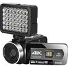 DIGNIFE Videocamera, Videocamera Vlogging Camcorder Auto Focus 4 8MP. Telecamera Zoom digitale webcam con telecomando wireless 2.4G(Standard,AF6-Light)