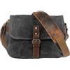 Generico Borsa a tracolla per fotocamera, compatibile con Fujifilm, XT30 XT20 XT10 | borsa fotocamera rétro impermeabile in tela e pelle, per XT4 X-T3 XE3 XE2 X100 X100T(GRAY)
