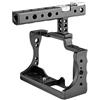 CAMINSTARRY Stabilizzatore a gabbia per videocamera in alluminio per Canon EOS M50 con impugnatura superiore a vite da 1/4 3/8 (gabbia con manico superiore)