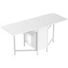 HOMCOM Tavolo Pieghevole da Pranzo con Ali Ribaltabili 4 Scomparti 3 Configurazioni per Cucina Soggiorno 169x60x75 cm Bianco | Aosom Italy