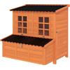 PawHut Pollaio con nido per 4-6 galline, tetto impermeabile, legno di abete, plastica, 100 x 86 x 100 cm, Arancione | Aosom Italy