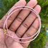 Bundela Gems Collana lunga ragazza e donna perle rotonde sfaccettate quarzo rosa 32""