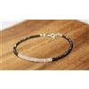 Bundela Gems Bracciale multiplo Rondelle sfaccettato spinale nero e pietra di luna perle p...