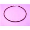 Bundela Gems Collana girocollo perle pietre preziose rotonde lisce granato rosso naturale ...