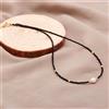 Bundela Gems Collana di perle rotonde con pietre preziose sfaccettate spinali e perle nere...