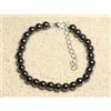 Bundela Gems Bracciale regolabile perle rotonde lisce ematite naturale A++ 6-8 mm 6-8""