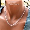 Bundela Gems Collana originale AAA + quarzo trasparente pietra preziosa rotonda liscia 8 m...