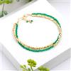 Bundela Gems Bracciale unisex A+++ onice verde e oro pirite sfaccettato pietre preziose ro...