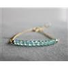 Bundela Gems Bracciali pietre preziose rotonde sfaccettate acquamarina naturale marzo...