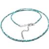 Bundela Gems Collana con pietre preziose rotonde sfaccettate turchesi da 2-3 mm 2-3 mm di ...