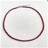 Bundela Gems Collana girocollo donna perle pietre preziose rotonde lisce granato rosso nat...
