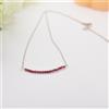 Bundela Gems Collana barra catena placcata argento perle pietre preziose rotonde sfaccetta...