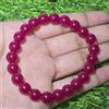 Bundela Gems Bracciale elastico originale 6-8 mm giada rosa liscia pietre preziose rotonde...