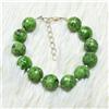 Bundela Gems Bracciale AAA verde diaspro e perle pietre preziose rotonde lisce perline 6-8...