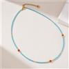 Bundela Gems Delicato turchese e corniola sfaccettato rotondo pietre preziose perline coll...