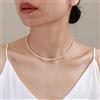 Bundela Gems Bellissima collana girocollo donna perle rondelle lisce pietre preziose 3-4 m...
