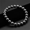 Bundela Gems Bracciale elastico con perline 6-8 mm pietra preziosa rotonda liscia ematite ...