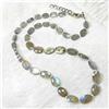 Bundela Gems Collana da uomo in labradorite sfaccettata forma ovale con perline fatte a ma...