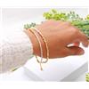 Bundela Gems Bracciale unisex pietre di luna bianche e oro pirite sfaccettate pietre prezi...