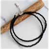 Bundela Gems Collana girocollo uomo e donna perline rotonde sfaccettate spinali nere da 2-...