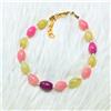 Bundela Gems Bracciale multi mix cristallo e perle pietre preziose ovali lisce perline fat...