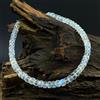 Bundela Gems Bracciale da donna 3-4 mm blu appariscente pietra di luna sfaccettata Rondell...