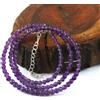 Bundela Gems Delicate collane di pietre preziose rotonde sfaccettate ametista a febbraio 18""