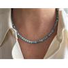 Bundela Gems AAA+ Blu Larimar Liscio Rotondo Gemma Perline 6MM Collane Uomo e Donna 18''
