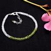 Bundela Gems Bracciale multiplo Rondelle sfaccettato peridoto verde e pietra di luna perli...