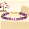 Bundela Gems Bracciale con perline piene d'oro e pietre preziose rondelle sfaccettate amet...