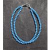 Bundela Gems Bracciale Ansia 2 Strati Blu Turchese Micro Sfaccettato Rotondo Pietre...