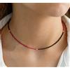Bundela Gems A++ Tormalina rosa e nera 2 collane di perle rotonde multi sfaccettate 18''