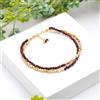 Bundela Gems Bracciale 2 strati granato e pirite sfaccettato tondo pietre preziose perline...