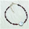 Bundela Gems Bracciale con perline e pietre preziose marchesa sfaccettate granato rosso e ...