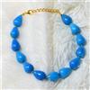 Bundela Gems Bracciale di perle piene d'oro con pietre preziose lisce turchesi originali 6...