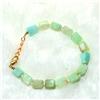 Bundela Gems Bracciale fatto a mano con perline e pietre preziose quadrate lisce amazzonit...