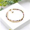 Bundela Gems Bracciale fatto a mano con perle di pietre preziose rotonde sfaccettate in to...
