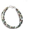 Bundela Gems Bracciale Multi Tormalina 2 Strati Micro Sfaccettato Rotondo 2-3MM Gemme Bead...